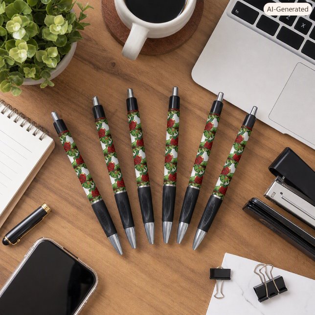 Stylo Fleur Rose Vintage (Créateur téléchargé)