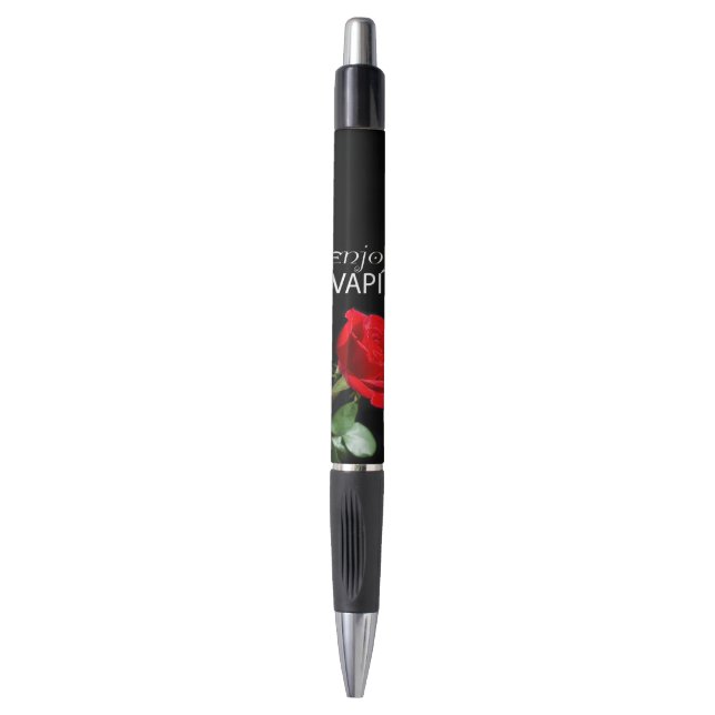 Stylo Fleur Vapeur et rose (Devant (Vertical))