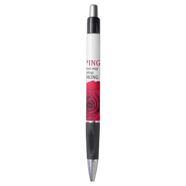 Stylo Fleur Vapeur et rose (Devant (Vertical))