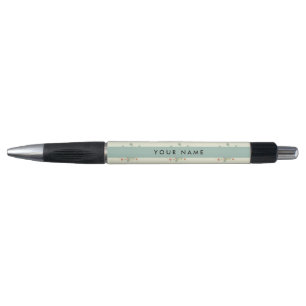 Stylo Fleurs bleues et rouges, Bleu, Votre nom