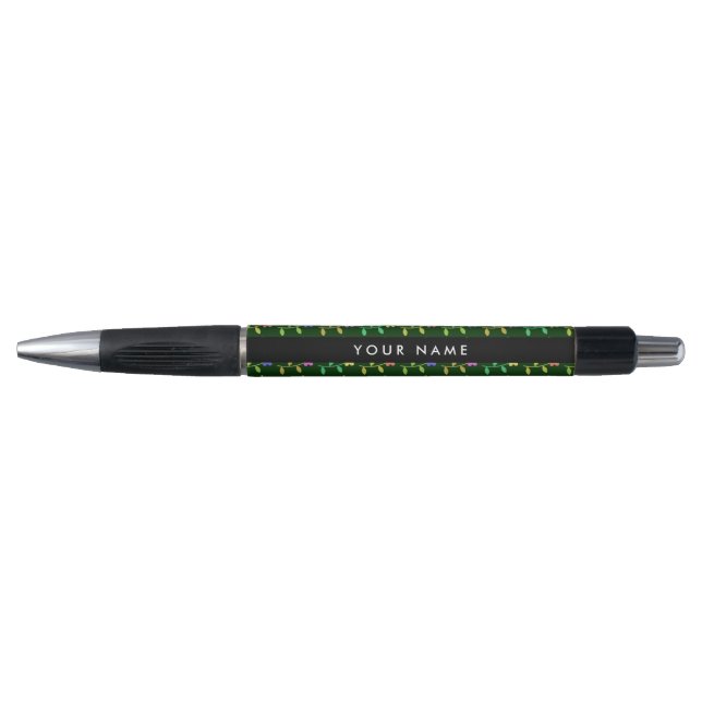 Stylo Fleurs colorées, Arrière - plan vert, Noir (Devant)