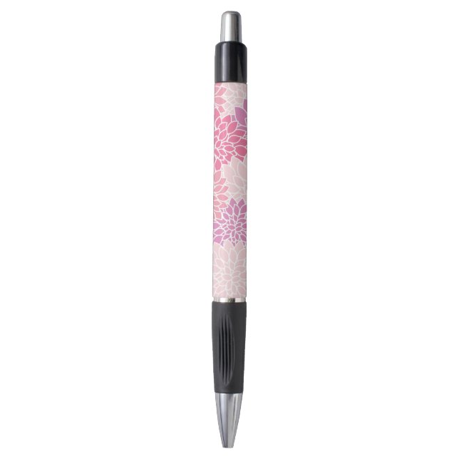 Stylo Fleurs Dahlia, Motif De Fleurs, Dahlia Rose (Devant (Vertical))