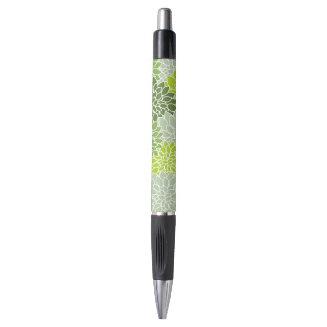 Stylo Fleurs Dahlia, Motif De Fleurs, Dahlia Verte (Devant (Vertical))