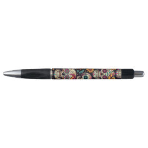 Stylo Fleurs de Crâne de Sucre