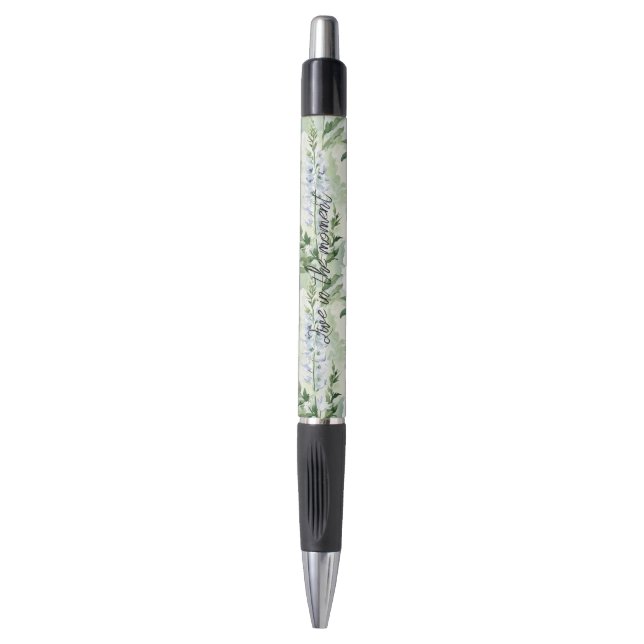 Stylo Fleurs de Delphinium blanc lavande   (Devant (Vertical))