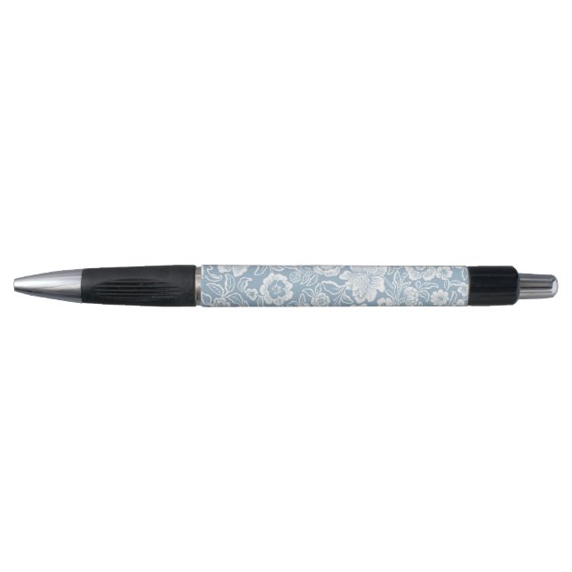 Stylo Fleurs dessinées à la main, Art Botanique Blanc Gr (Devant)