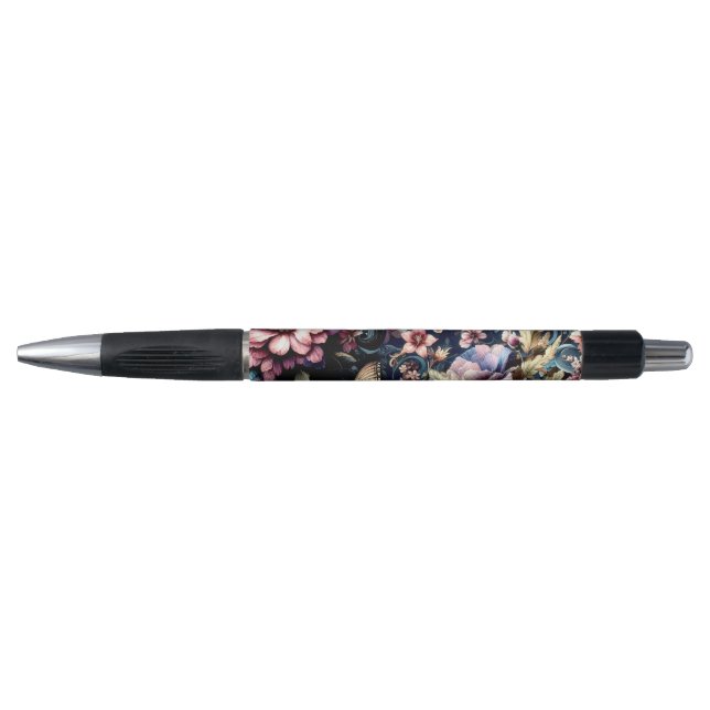 Stylo Fleurs et papillons de printemps antiques (Devant)