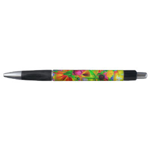 Stylo Fleurs psychédéliques Abstraites