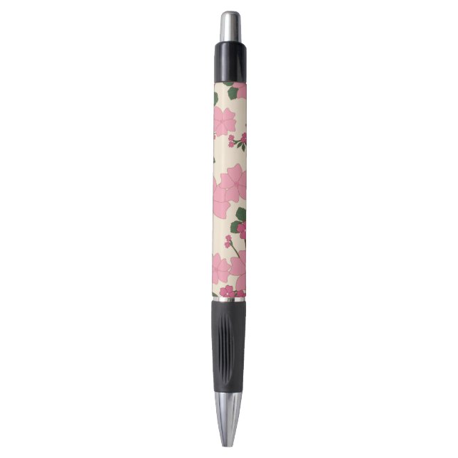 Stylo Fleurs Roses, Motif Floral, Motif De Fleurs (Devant (Vertical))