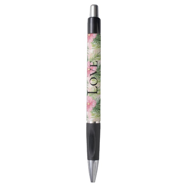 Stylo Fleurs roses tropicales (Devant (Vertical))