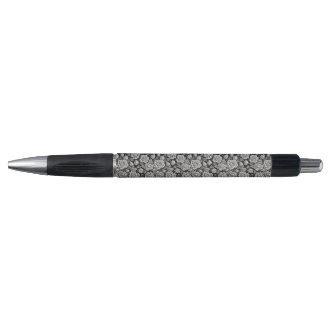 Stylo Fleurs Sombres Roses Grises Noires Esthétique (Devant)