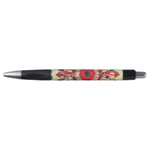 Stylo FLEURS SUN Abstraites - bleu rouge + votre backgr.