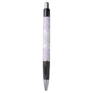 Stylo flocon de neige violet clair et coeur étincelant