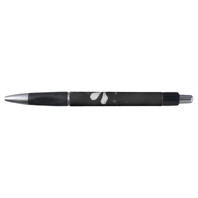 Stylo floral noir et blanc minimal (Devant)