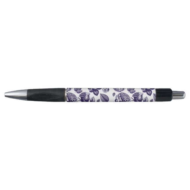 Stylo Floral Vintage bleu marine (Devant)