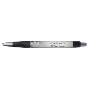 Stylo Fond gris flou Fleur de Gerbera floue 