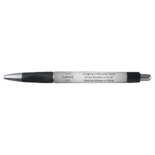 Stylo Fond gris flou Logo personnalisé Entreprise