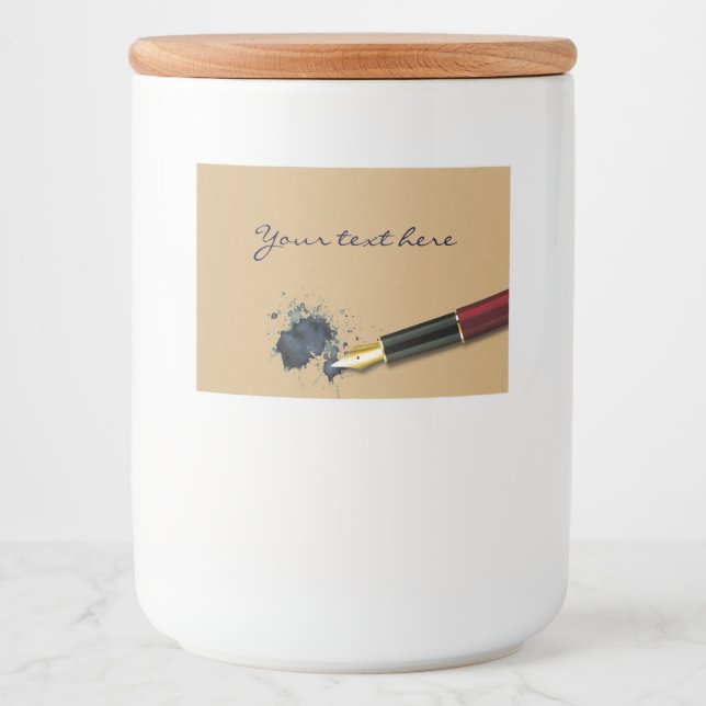 Stylo Fontaine avec Fente d'encre - Étiquette alim (Devant)