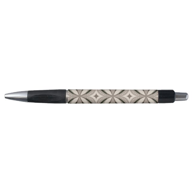 Stylo Formes circulaires rétro beige et marron (Devant)