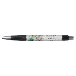 Stylo Frangipani Floral Hawaii Mariage personnalisé