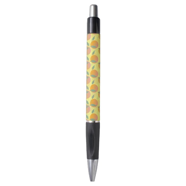 Stylo Fruit à motif rétro orange et jaune (Devant (Vertical))