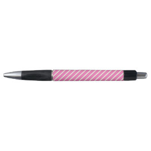 Stylo Fuchsia et beige cinq rayures motif