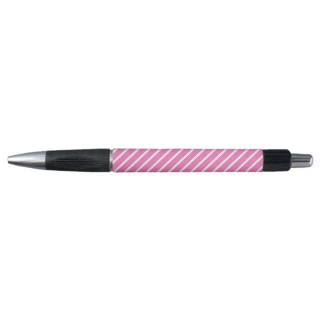 Stylo Fuchsia et beige cinq rayures motif (Devant)