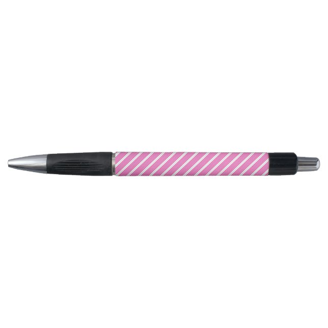 Stylo Fuchsia et blanc cinq bandes motif (Devant)
