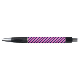 Stylo Fuchsia et blanc cinq bandes motif avec bleu