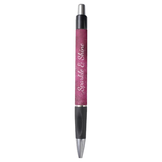 Stylo Garçons framboise rose pailleté scintillant (Devant (Vertical))