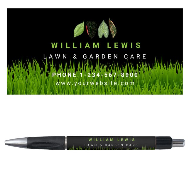 Stylo Garden Lawn Care Landscaping Feuille Business Logo (Garden Lawn Care Landscaping Leaves Business Logo Pen)