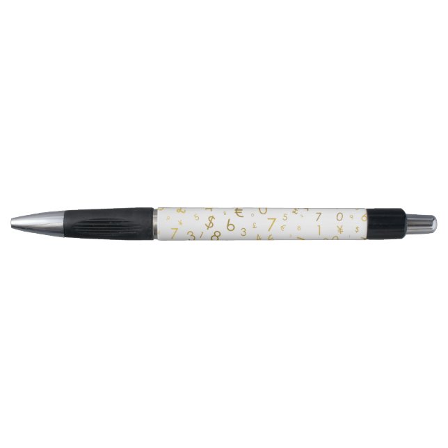Stylo Gold Luxury Numéros & Devise Symboles Motif (Devant)
