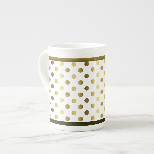 Stylo Golden Polka Dot Bone China Mug (Devant gauche)