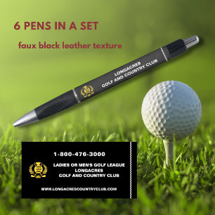 Stylo Golf Club & Ligue Logo Téléphone Cuir Texture