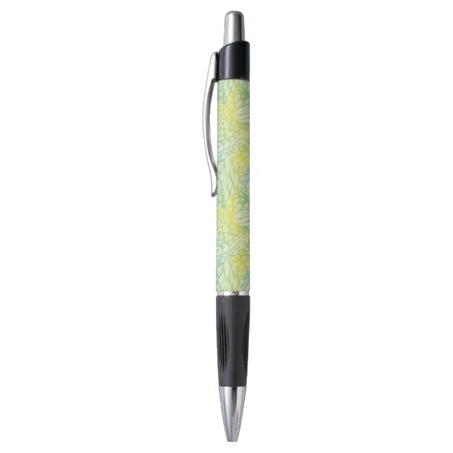 Stylo Gradient jaune et bleu vintage floral (Haut (Vertical))