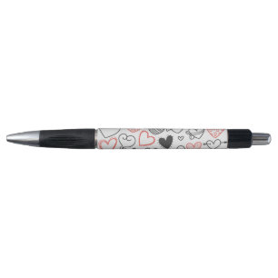 Stylo Graffiti coeurs rouge et noir graphique