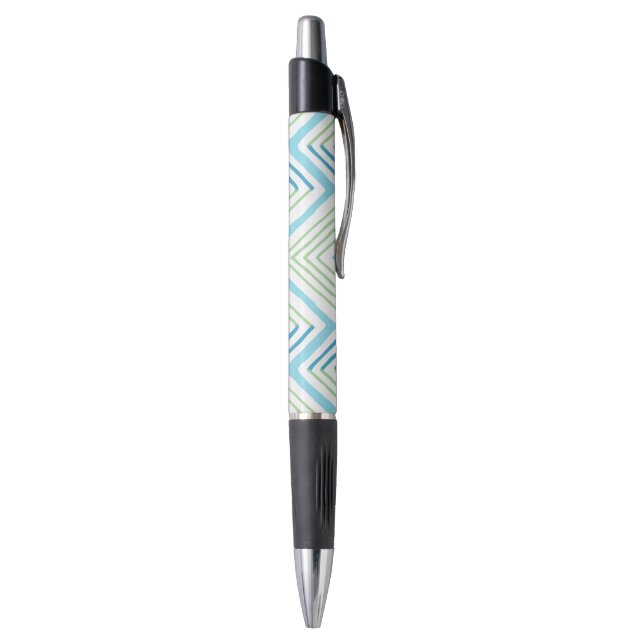 Stylo Grand Chevron Zag en vert et aqua (Bas (Vertical))