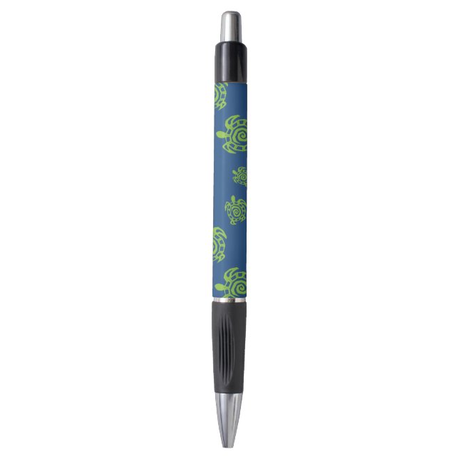 Stylo Graphique vert et bleu de tortue (Devant (Vertical))