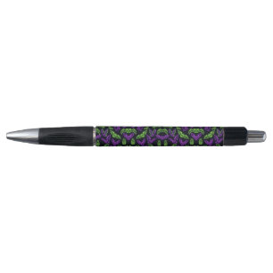 Stylo Halloween chauves-souris vert violet néon co