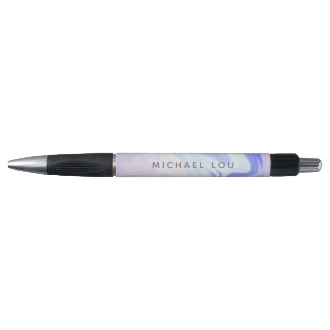 Stylo Holographie unique du marbre bleu Lavander Iridesc (Devant)