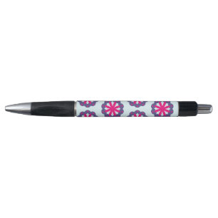 Stylo Illustration de formes florales violettes et roses