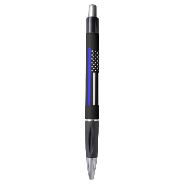 Stylo Image du drapeau américain de la Ligne Bleue Mince (Devant (Vertical))