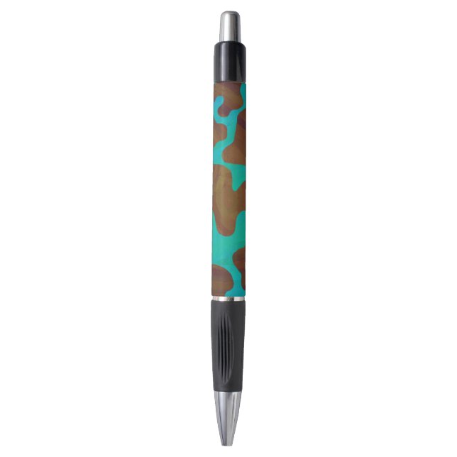 Stylo Impression Brown et Turquoise de vache (Devant (Vertical))