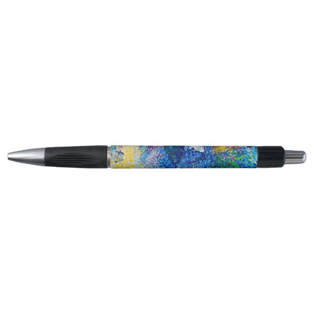 Stylo Impression d'art de chat abstrait vibrant (Devant)