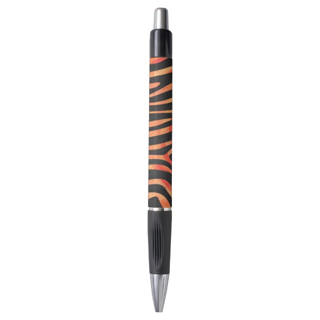 Stylo Impression noire et orange Zebra (Devant (Vertical))