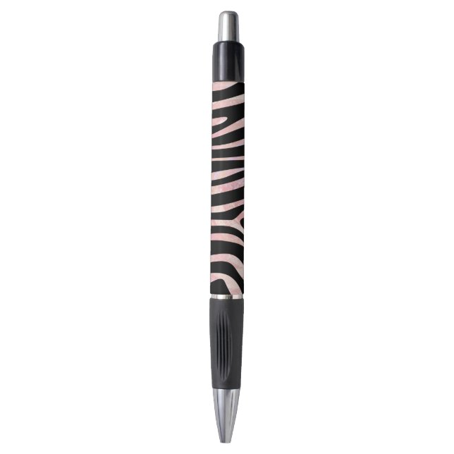 Stylo Impression noire et rose Zebra (Devant (Vertical))