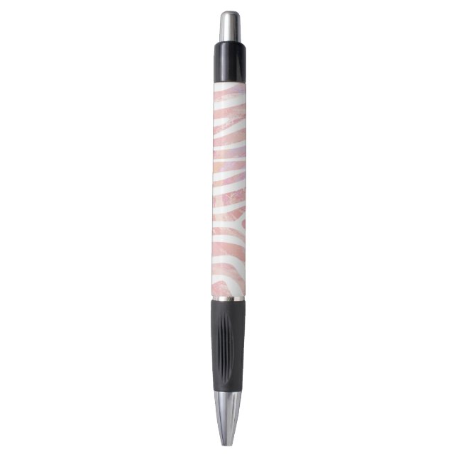 Stylo Impression rose et blanc Zebra (Devant (Vertical))