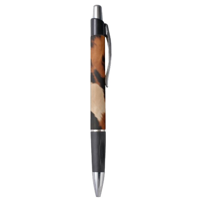 Stylo Imprimé faux vache marron noir crème (Bas (Vertical))