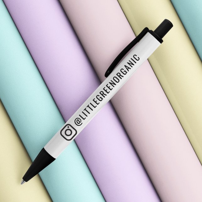 Stylo Instagram Pen | Votre nom IG Stylo noir (Créateur téléchargé)