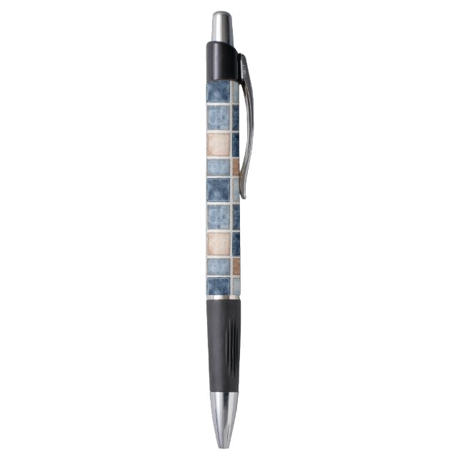 Stylo Jean bleu en denim de crème factice (Bas (Vertical))